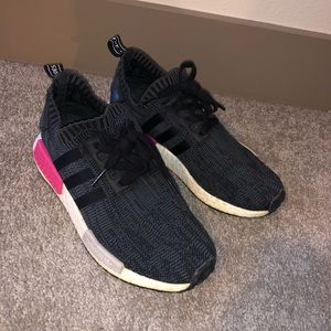 Black adidas running shoes